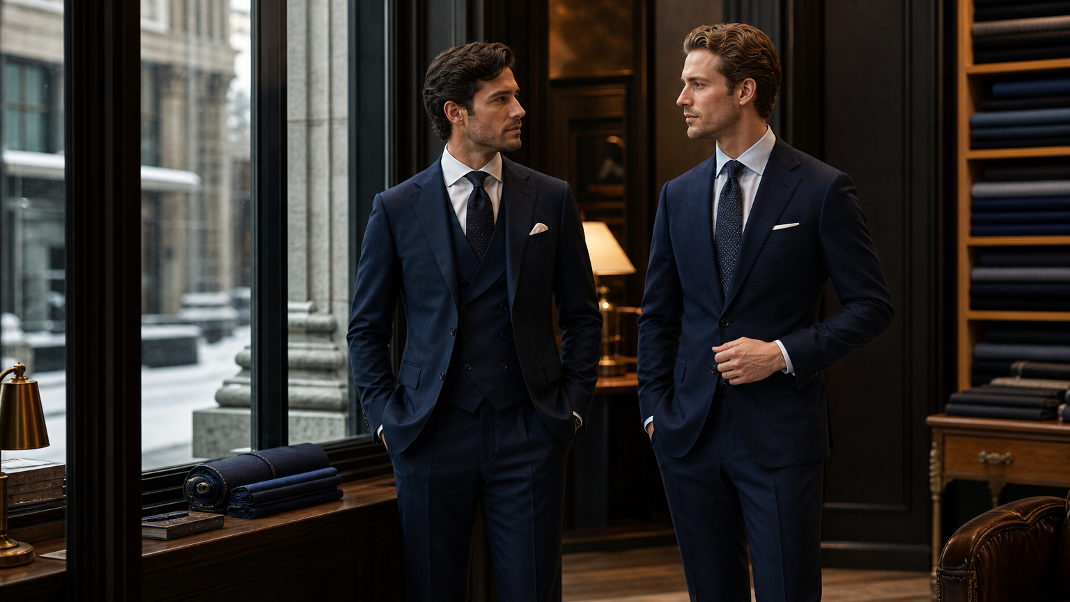 Navy Wool Suits | Custom Made to Measure