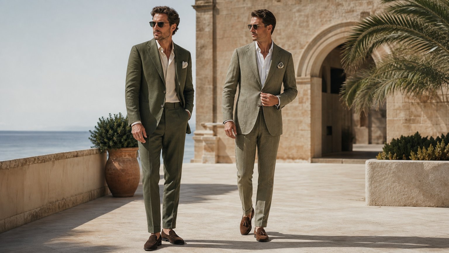Olive Linen Suits | Custom Made to Measure