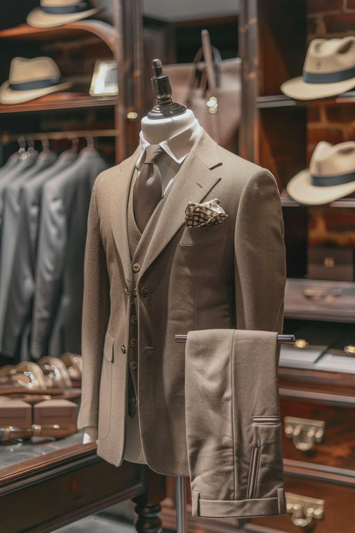 Light Brown Linen Suit — custom made to measure men's suit by SuitedNoir