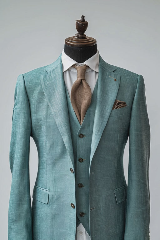Green Linen Suit — custom made to measure men's suit by SuitedNoir