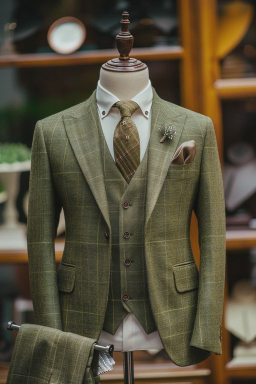 Green Linen Suit — custom made to measure men's suit by SuitedNoir