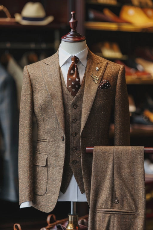 Brown Linen Suit — custom made to measure men's suit by SuitedNoir