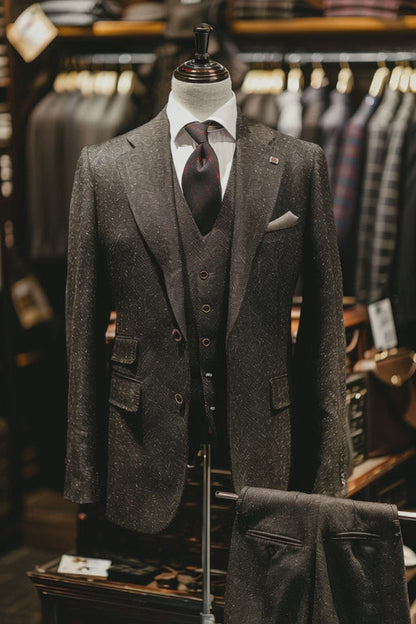 Charcoal Linen Suit — custom made to measure men's suit by SuitedNoir