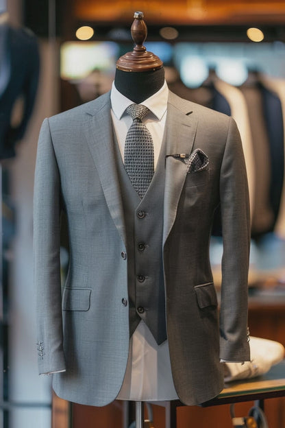 Grey Linen Suit — custom made to measure men's suit by SuitedNoir