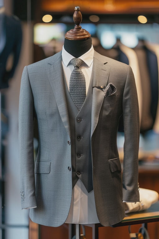 Grey Linen Suit — custom made to measure men's suit by SuitedNoir