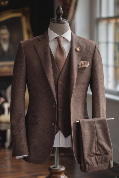 Brown Linen Suit — custom made to measure men's suit by SuitedNoir