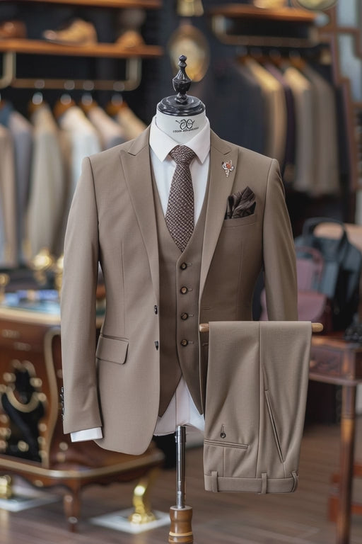Light Brown Linen Suit — custom made to measure men's suit by SuitedNoir