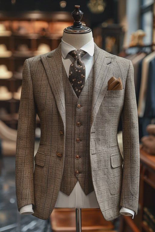 Men's Grey Wool Suit — custom made to measure by SuitedNoir
