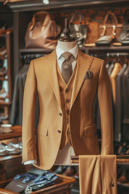 Copper Linen Suit — custom made to measure men's suit by SuitedNoir