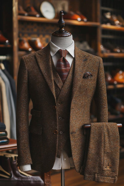 Deep Chocolate Linen Suit — custom made to measure men's suit by SuitedNoir