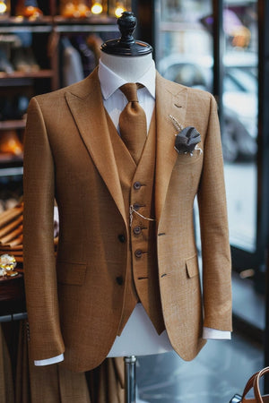 Caramel Linen Suit– Custom Made & Made to Measure — 2