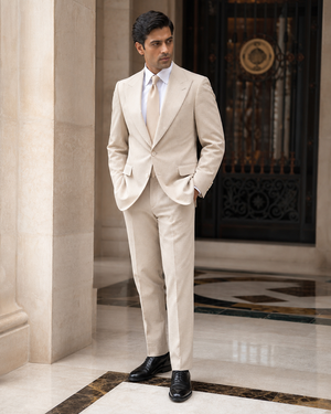 Beige Seersucker Summer Suit — Custom Made to Measure — 2