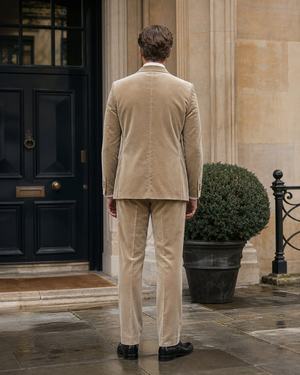 Beige Velvet Shawl Lapel Suit — Custom Made to Measure — 2