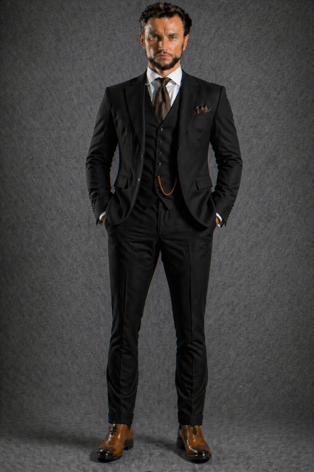 Black Wool Slim Fit Suit — Custom Made to Measure