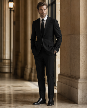 Black Cotton Beach Wedding Suit — Custom Made to Measure — 2
