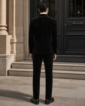 Black Velvet Shawl Lapel Suit — Custom Made to Measure — 2