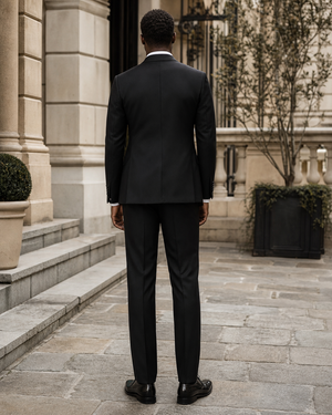 Black Wool Shawl Lapel Suit — Custom Made to Measure — 2