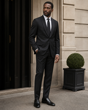 Black Wool Shawl Lapel Suit — Custom Made to Measure — 3
