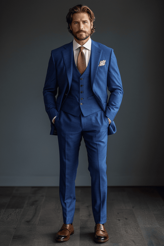 Blue Wool Graduation Suit — Custom Made to Measure
