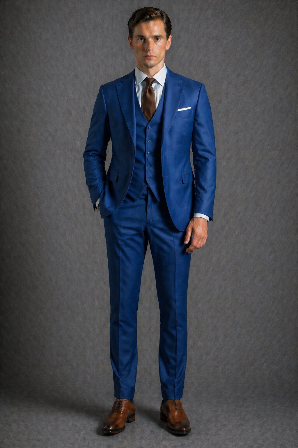 Blue Wool Slim Fit Suit — Custom Made to Measure