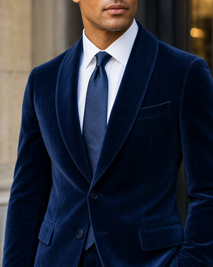 Blue Velvet Shawl Lapel Suit — Custom Made to Measure — 4