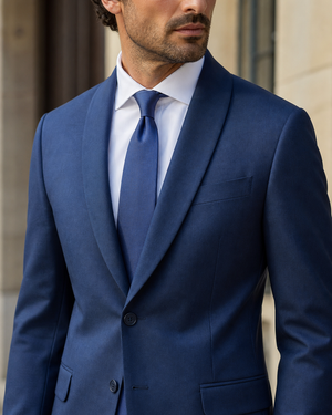 Blue Wool Shawl Lapel Suit — Custom Made to Measure — 4