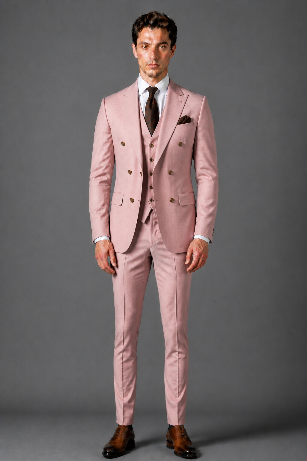 Blush Pink Silk Blend Groomsmen Suit — Custom Made to Measure
