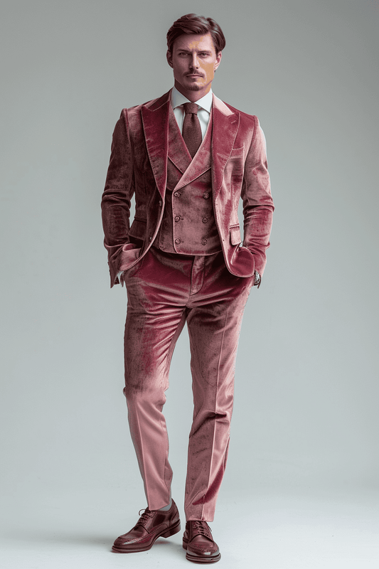 Terracotta Silk Blend Father of the Bride Suit — Custom Made