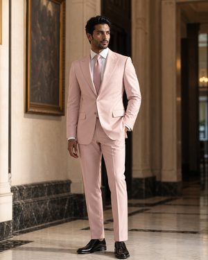 Blush Pink Cotton Beach Wedding Suit — Custom Made to Measure — 2