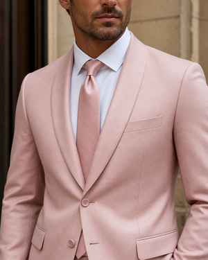 Blush Pink Wool Shawl Lapel Suit — Custom Made to Measure — 4