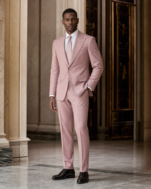 Blush Pink Wool Winter Suit — Custom Made to Measure — 2