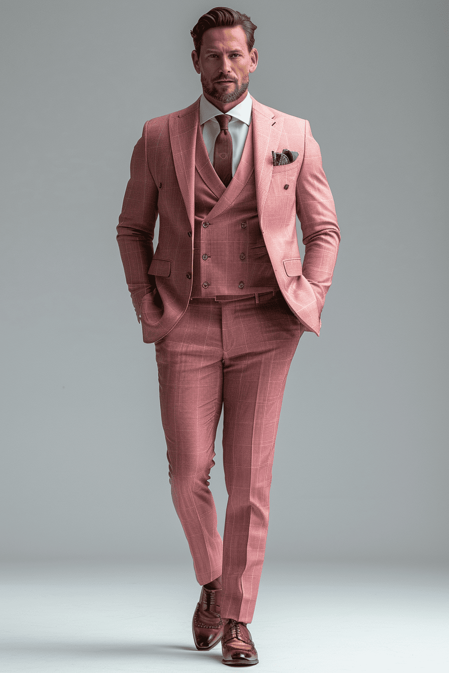 Blush Pink Silk Blend Cocktail Party Suit — Custom Made to Measure