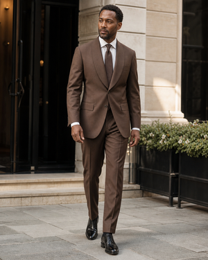 Brown Wool Shawl Lapel Suit — Custom Made to Measure — 1