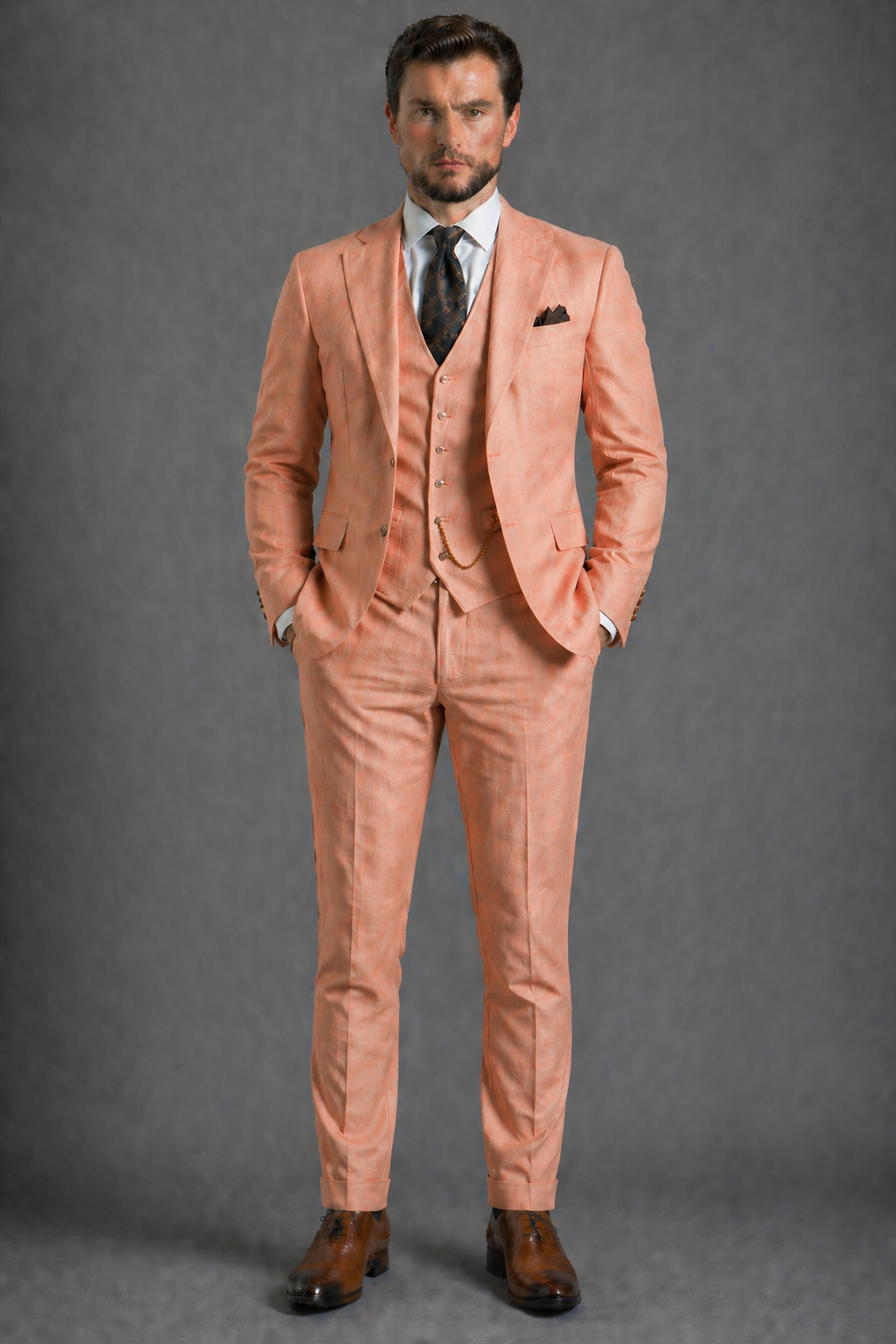 Burgundy Wool Father of the Bride Suit — Custom Made to Measure