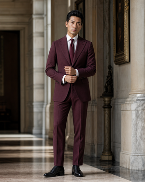 Burgundy Seersucker Beach Wedding Suit — Custom Made to Measure — 1