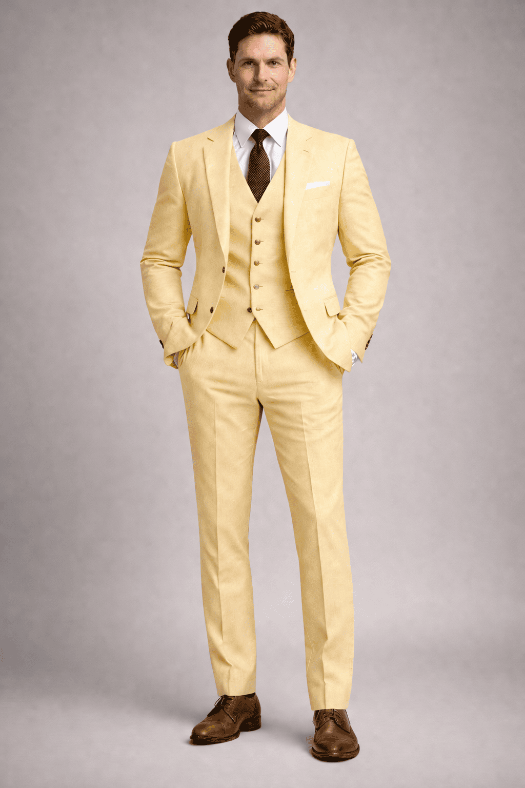 Butter Yellow Linen Father of the Bride Suit — Custom Made