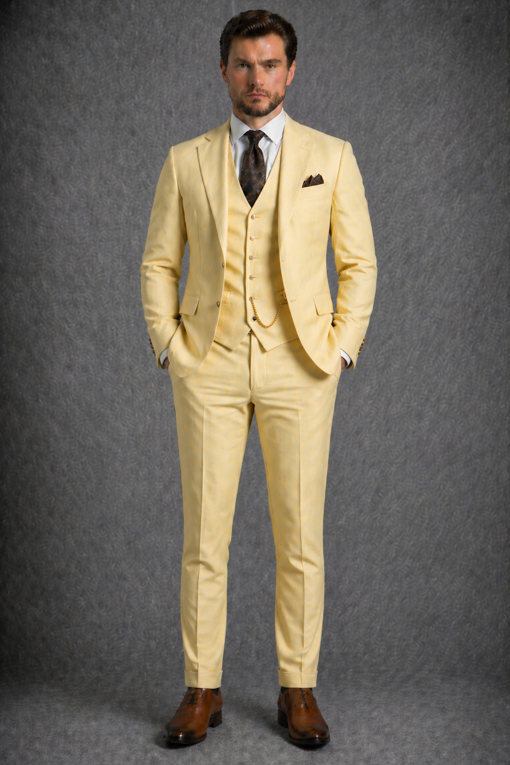 Butter Yellow Wool Father of the Bride Suit — Custom Made