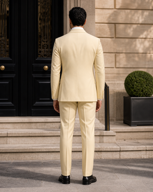 Butter Yellow Wool Shawl Lapel Suit — Custom Made to Measure — 2