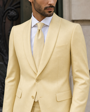 Butter Yellow Wool Shawl Lapel Suit — Custom Made to Measure — 4