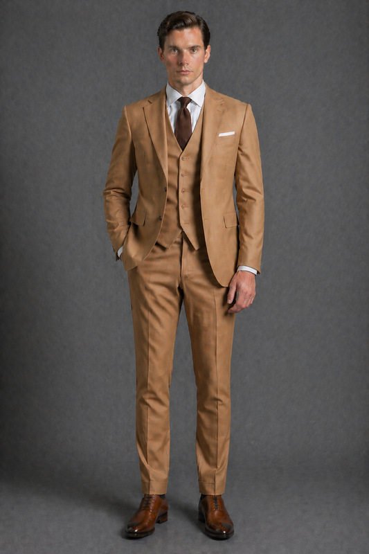 Camel Wool Father of the Bride Suit — Custom Made