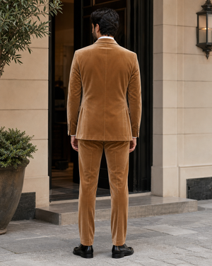 Camel Velvet Shawl Lapel Suit — Custom Made to Measure — 2