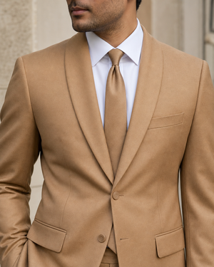 Camel Wool Shawl Lapel Suit — Custom Made to Measure — 4