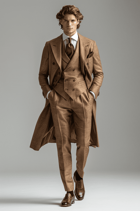 Champagne Silk Blend Prom Suit — Custom Made to Measure