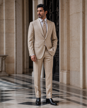 Champagne Wool Winter Suit — Custom Made to Measure — 2