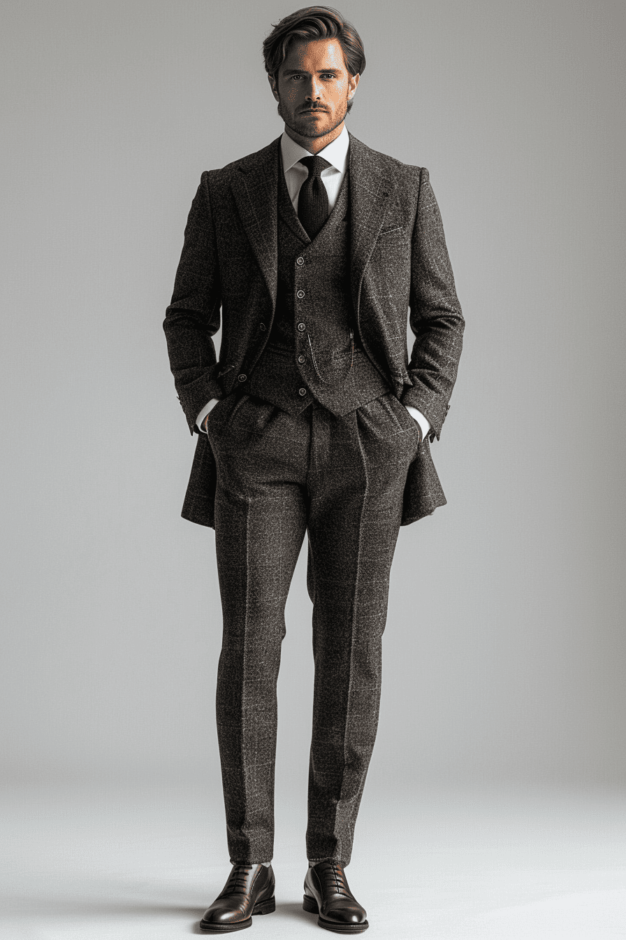 Charcoal Cotton Business Suit — Custom Made to Measure
