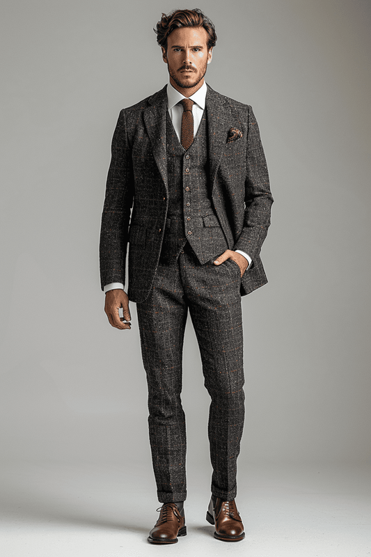 Charcoal Gray Cotton Business Suit — Custom Made to Measure