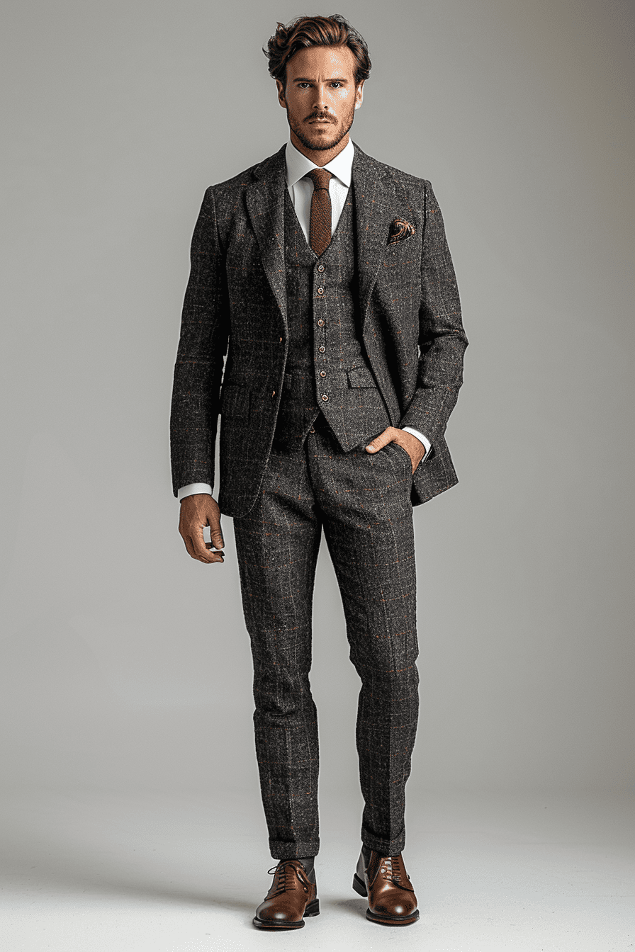 Charcoal Gray Cotton Business Suit — Custom Made to Measure