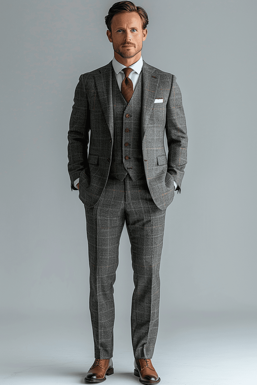 Charcoal Gray Wool Business Suit — Custom Made to Measure