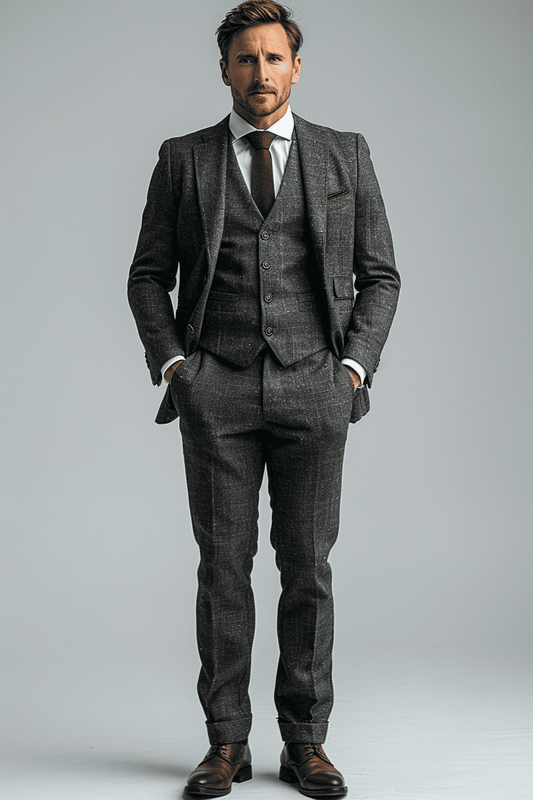 Charcoal Grey Wool Business Suit — Custom Made to Measure
