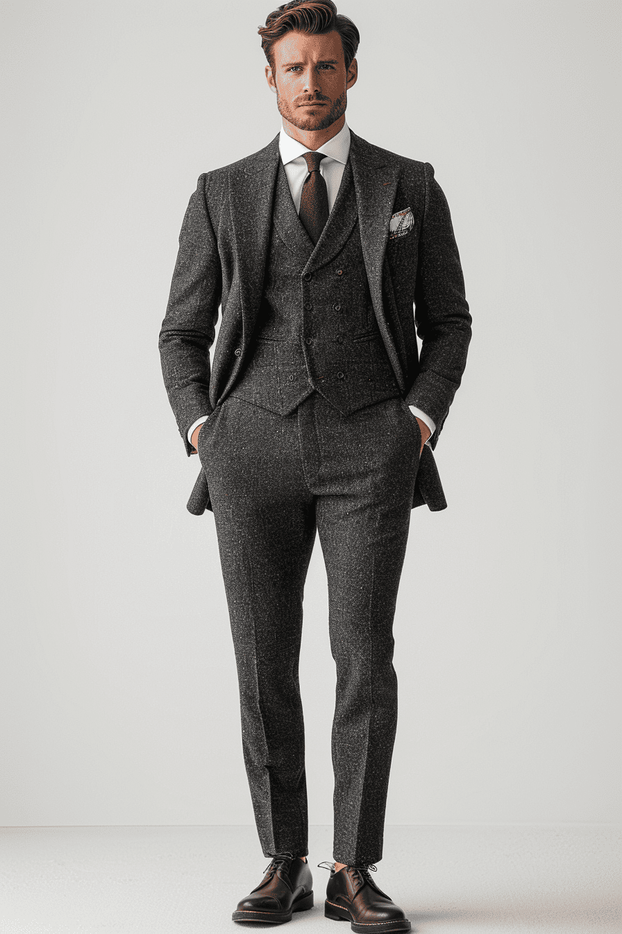 Charcoal Silk Blend Business Suit — Custom Made to Measure